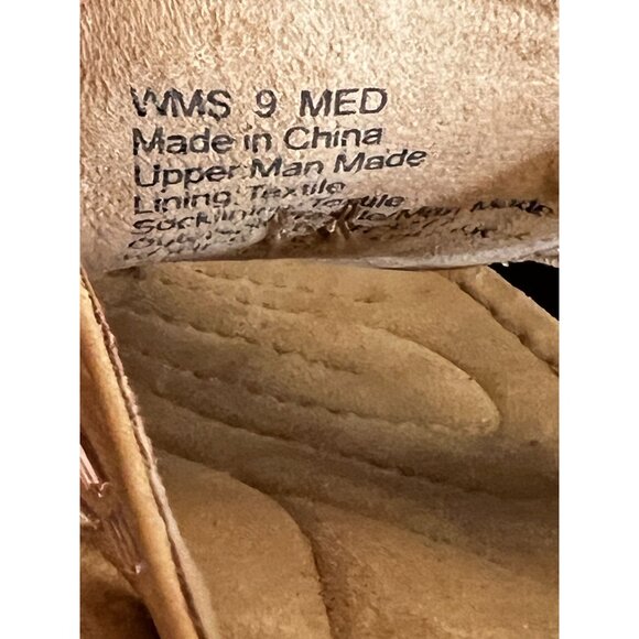 Cliffs By White Mountain Wedge Sandals Womens 9M Tan Floral Embellished Flip Flo - Picture 12 of 15